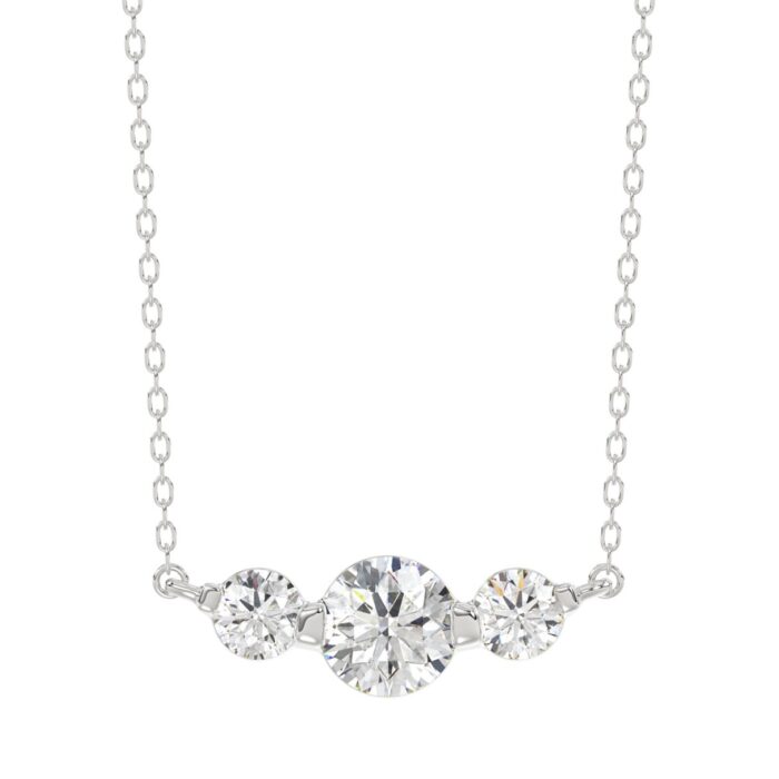 14K WHITE GOLD 1/2CT ROUND DIAMOND LADIES NECKLACE - Image 1