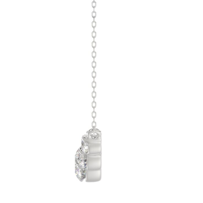 14K WHITE GOLD 1.00CT ROUND DIAMOND LADIES NECKLACE - Image 2
