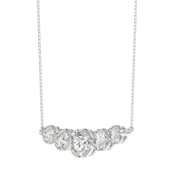 14K WHITE GOLD 1 3/4CT ROUND DIAMOND LADIES NECKLACE - Image 3