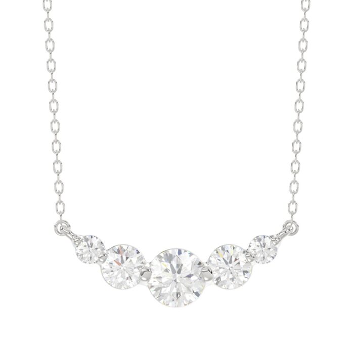 14K WHITE GOLD 2.00CT ROUND DIAMOND LADIES NECKLACE - Image 1