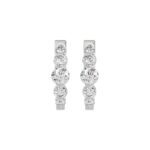 14K WHITE GOLD 2.00CT ROUND DIAMOND LADIES HOOPS EARRINGS - Image 2