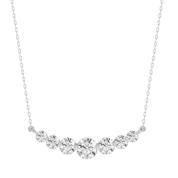 14K WHITE GOLD 1/2CT ROUND DIAMOND LADIES NECKLACE - Image 1