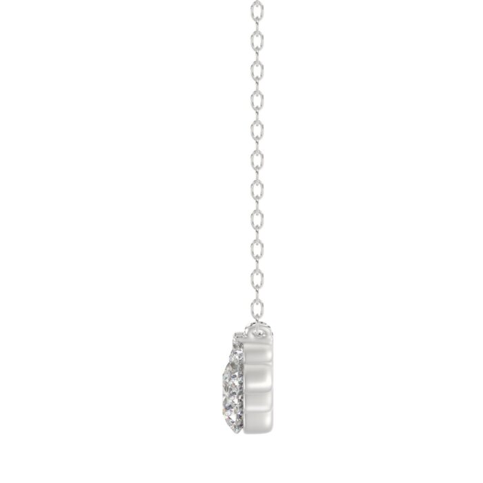 14K WHITE GOLD 1.00CT ROUND DIAMOND LADIES NECKLACE - Image 3