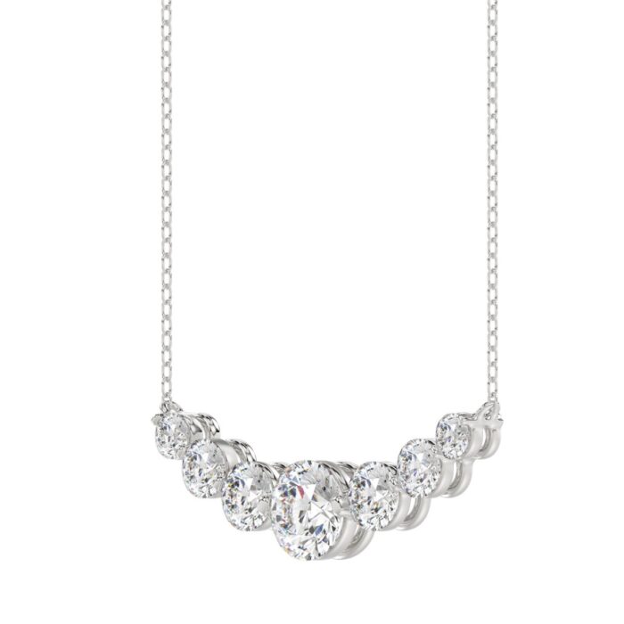 14K WHITE GOLD 1 3/4CT ROUND DIAMOND LADIES NECKLACE - Image 3