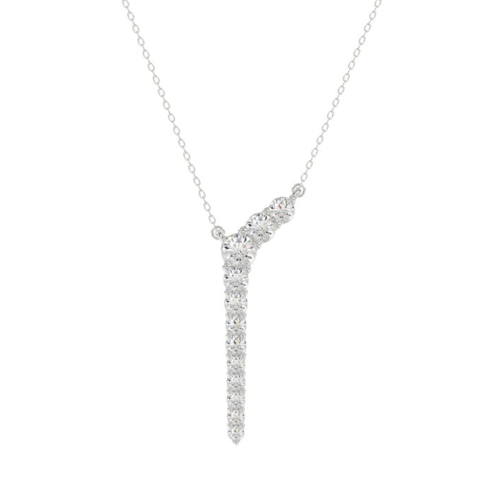 14K WHITE GOLD 1/3CT ROUND DIAMOND LADIES PENDANT WITH CHAIN - Image 1