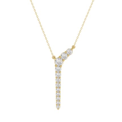 14K YELLOW GOLD 1/3CT ROUND DIAMOND LADIES PENDANT WITH CHAIN