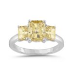 14K WHITE GOLD 2 1/2CT YELLOW RADIANT DIAMOND LADIES RING (CENTER STONE YELLOW RADIANT DIAMOND 1 1/2CT)
