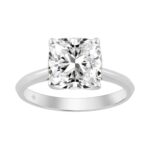 14K WHITE GOLD 3.00CT CUSHION DIAMOND LADIES RING