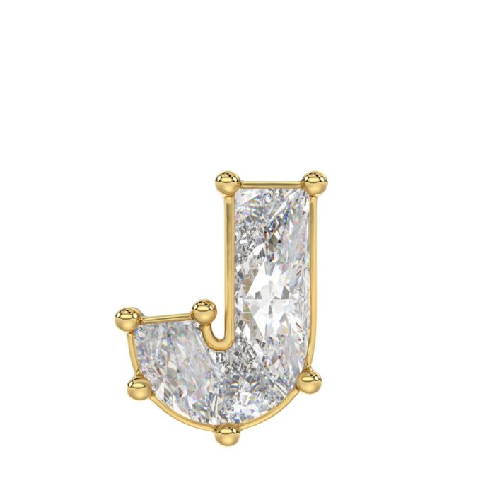 14K YELLOW GOLD 7/8CT FANCY CUT ALPHABET DIAMOND MEN'S CHARM PENDANT - Image 1