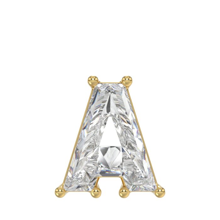 14K YELLOW GOLD 1 5/8CT FANCY CUT ALPHABET DIAMOND MEN'S CHARM PENDANT - Image 1