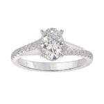 14K WHITE GOLD 1 1/2CT ROUND/OVAL DIAMOND LADIES RING