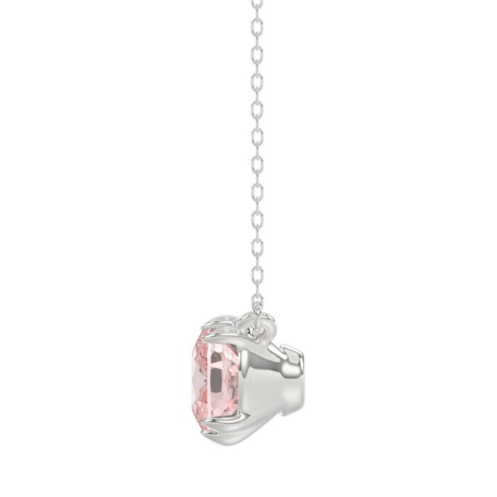 14K WHITE GOLD 2.00CT PINK CUSHION DIAMOND LADIES PENDANT - Image 2