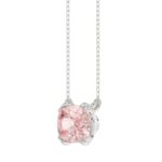 14K WHITE GOLD 2.00CT PINK CUSHION DIAMOND LADIES PENDANT - Image 3