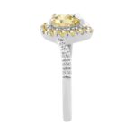 14K WHITE GOLD 1 1/4CT ROUND/YELLOW PEAR DIAMOND LADIES RING - Image 3