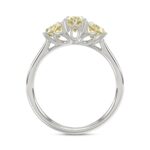14K WHITE GOLD 2 1/2CT YELLOW OVAL DIAMOND LADIES RING - Image 2