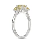 14K WHITE GOLD 2 1/2CT YELLOW OVAL DIAMOND LADIES RING - Image 3