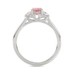 14K WHITE GOLD 1 1/3CT PINK OVAL/ROUND DIAMOND LADIES RING (CENTER STONE PINK OVAL DIAMOND 1CT) - Image 2