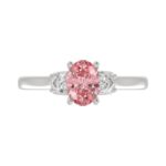 14K WHITE GOLD 1 1/3CT PINK OVAL/ROUND DIAMOND LADIES RING (CENTER STONE PINK OVAL DIAMOND 1CT) - Image 5