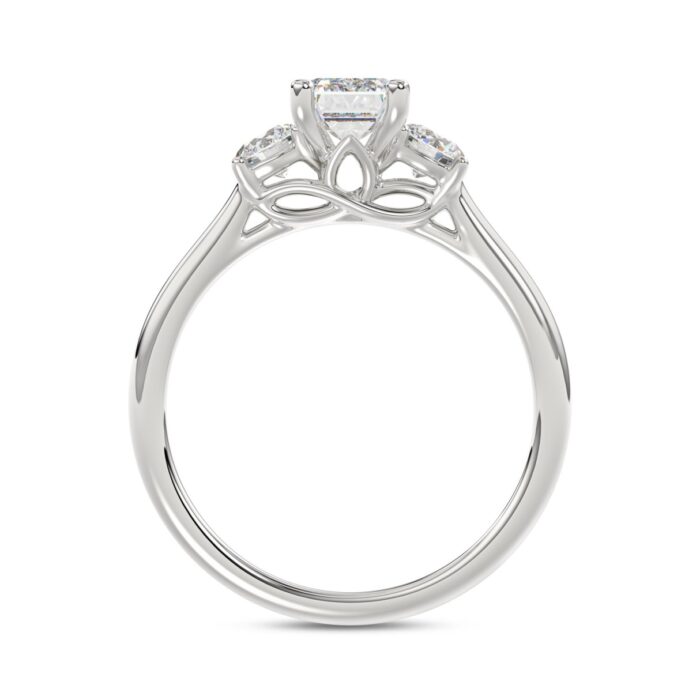 14K WHITE GOLD 1 3/8CT EMERALD/ROUND DIAMOND LADIES RING (CENTER STONE EMERALD DIAMOND 1CT) - Image 2