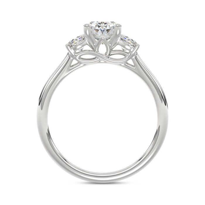 14K WHITE GOLD 1 3/8CT OVAL/ROUND DIAMOND LADIES RING (CENTER STONE OVAL DIAMOND 1CT) - Image 2