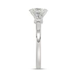 14K WHITE GOLD 1 3/8CT OVAL/ROUND DIAMOND LADIES RING (CENTER STONE OVAL DIAMOND 1CT) - Image 4