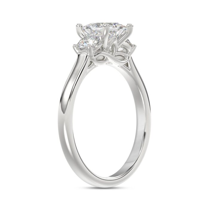 14K WHITE GOLD 1.00CT PRINCESS/ROUND DIAMOND LADIES RING (CENTER STONE PRINCESS DIAMOND 3/4CT) - Image 3