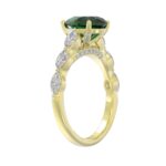 14K YELLOW GOLD 3.00CT ROUND/PEAR/MARQUISE DIAMOND LADIES RING (CENTER STONE PEAR GREEN EMERALD DIAMOND 2 1/4CT) - Image 4