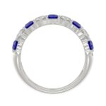 14K WHITE GOLD 2 3/8CT ROUND DIAMOND LADIES BAND (BLUE SAPPHIRE ROUND) - Image 2