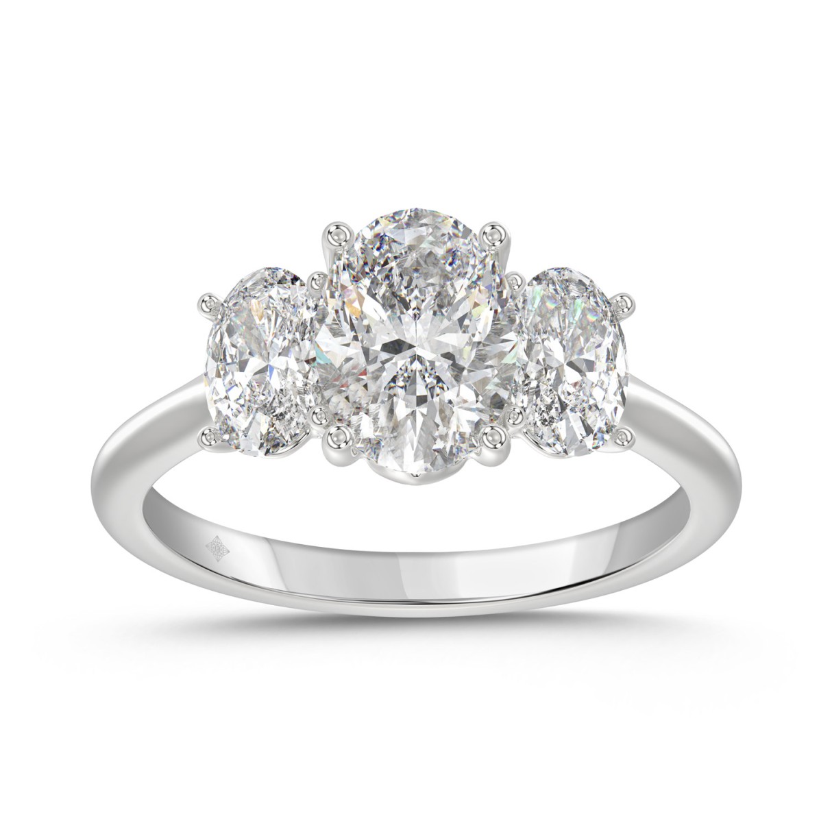 14K WHITE GOLD 2 5/8CT OVAL DIAMOND LADIES RING (CENTER STONE OVAL DIAMOND 1 1/2CT) - Image 1