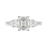 14K WHITE GOLD 2 5/8CT EMERALD/PEAR DIAMOND LADIES RING (CENTER STONE EMERALD DIAMOND 1 1/2CT) - Image 5
