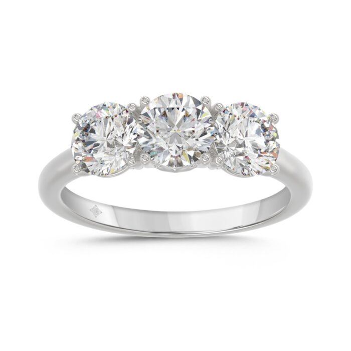 14K WHITE GOLD 2 1/4CT ROUND DIAMOND LADIES RING - Image 1