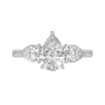 14K WHITE GOLD 2 5/8CT PEAR DIAMOND LADIES RING (CENTER STONE PEAR DIAMOND 1 1/2CT) - Image 5