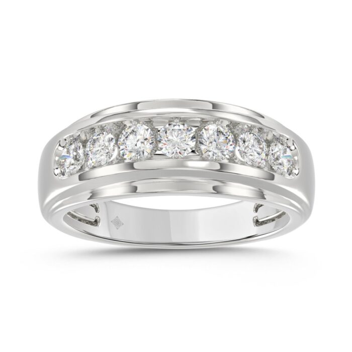 10K WHITE GOLD 1.00CT ROUND DIAMOND MEN'S RING - Image 1