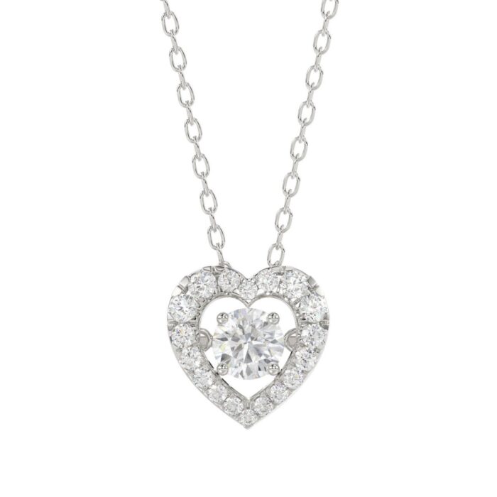 10K WHITE GOLD 3/4CT ROUND DIAMOND LADIES PENDANT WITH CHAIN (CENTER STONE ROUND DIAMOND 1/2CT) - Image 1