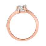 14K ROSE GOLD 1 1/2CT ROUND/MARQUISE/CUSHION DIAMOND LADIES RING (CENTER STONE CUSHION DIAMOND 1/2CT) - Image 2