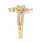14K YELLOW GOLD 1 1/2CT ROUND/MARQUISE/CUSHION DIAMOND LADIES RING (CENTER STONE CUSHION DIAMOND 1/2CT) - Image 3
