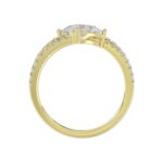 14K YELLOW GOLD 1 1/2CT ROUND/PEAR DIAMOND LADIES RING (CENTER STONE PEAR DIAMOND 1CT) - Image 2