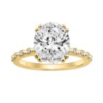 14K YELLOW GOLD 3.00CT ROUND/OVAL DIAMOND LADIES RING (CENTER STONE OVAL DIAMOND 3CT)
