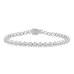 14K WHITE GOLD 9.00CT ROUND DIAMOND LADIES BRACELET