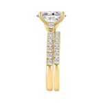 14K YELLOW GOLD 3.00CT ROUND/OVAL DIAMOND LADIES BRIDAL SET (CENTER STONE OVAL DIAMOND 2CT ) - Image 3