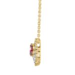 14K YELLOW GOLD 2 1/4CT ROUND/MARQUISE/RUBY OVAL DIAMOND LADIES PENDANT WITH CHAIN (RUBY OVAL DIAMOND 1 1/4CT) - Image 2