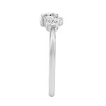 10K White Gold 1/2CT Round Diamond Bezel Cluster Ring for Women (Color F-G -Clarity VS1/VS2) - Image 3