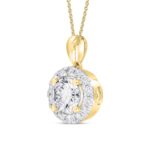 LADIES PENDANT WITH CHAIN 1CT ROUND DIAMOND 14K YELLOW GOLD (CENTER STONE ROUND DIAMOND 3/4CT ) - Image 2