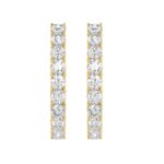 LADIES HOOP EARRINGS 7CT ROUND DIAMOND 14K YELLOW GOLD