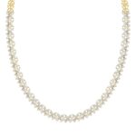 LADIES NECKLACE 19 1/2CT ROUND/PEAR/MARQUISE DIAMOND 14K YELLOW GOLD - Image 2